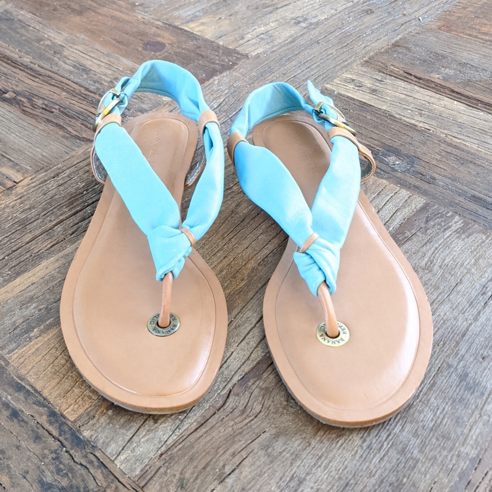 Banana Republic Leather Turquoise Sandals